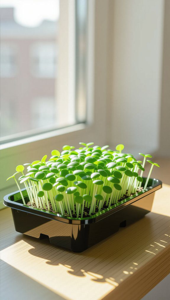 grow microgreens in trays
