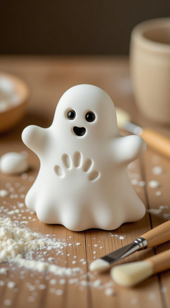 handprint clay ghost decorations