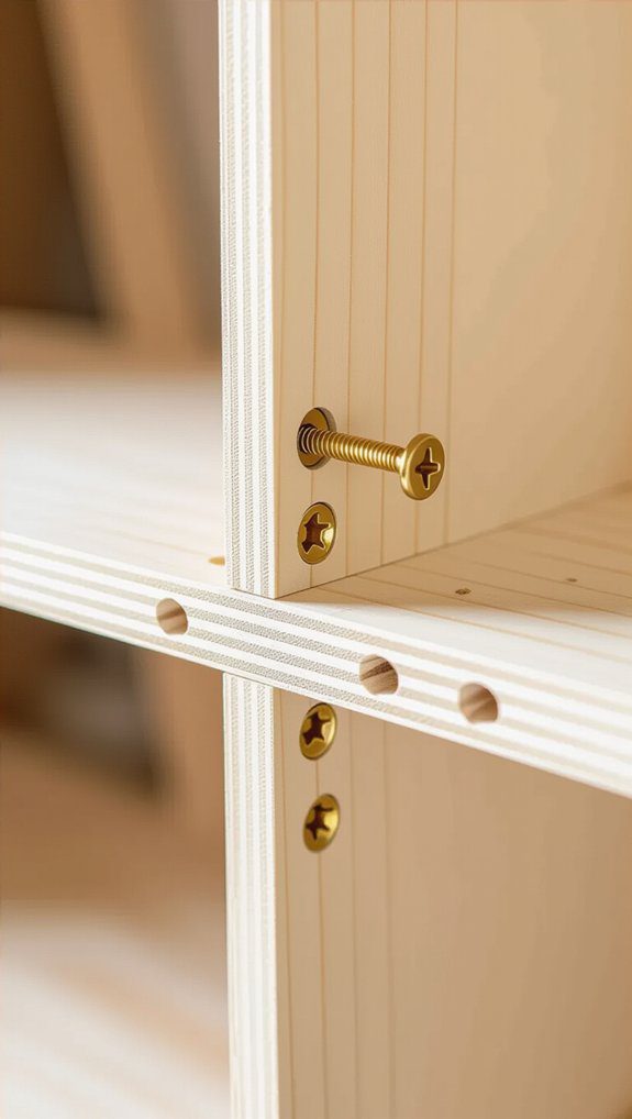 hidden joints for bookshelves