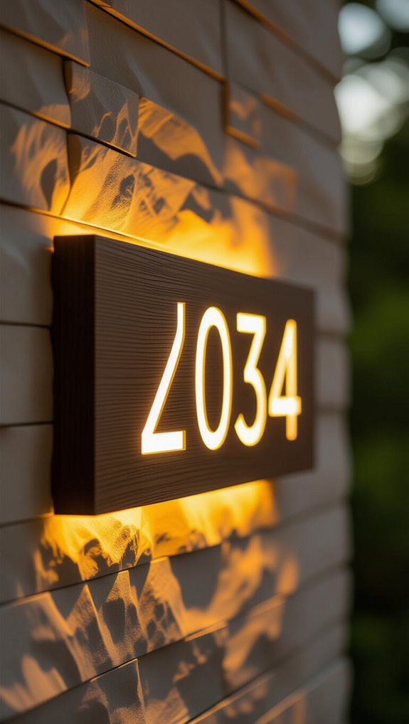 illuminated modern house numbers