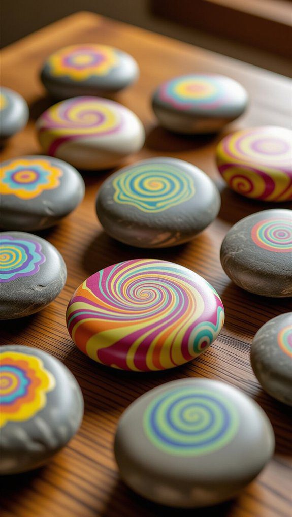melted crayon rock art
