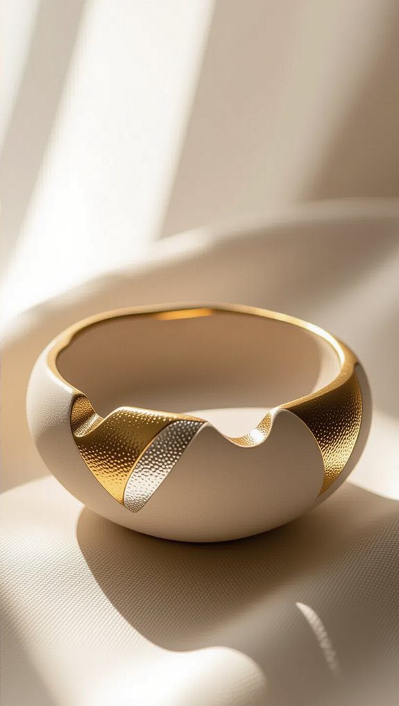 metallic accents enhance elegance