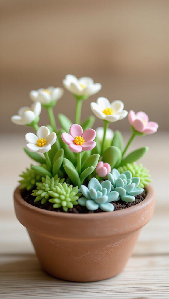 miniature clay garden crafting