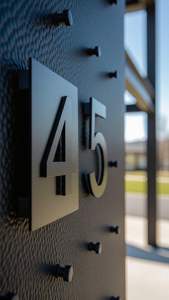 modern metal house numbers