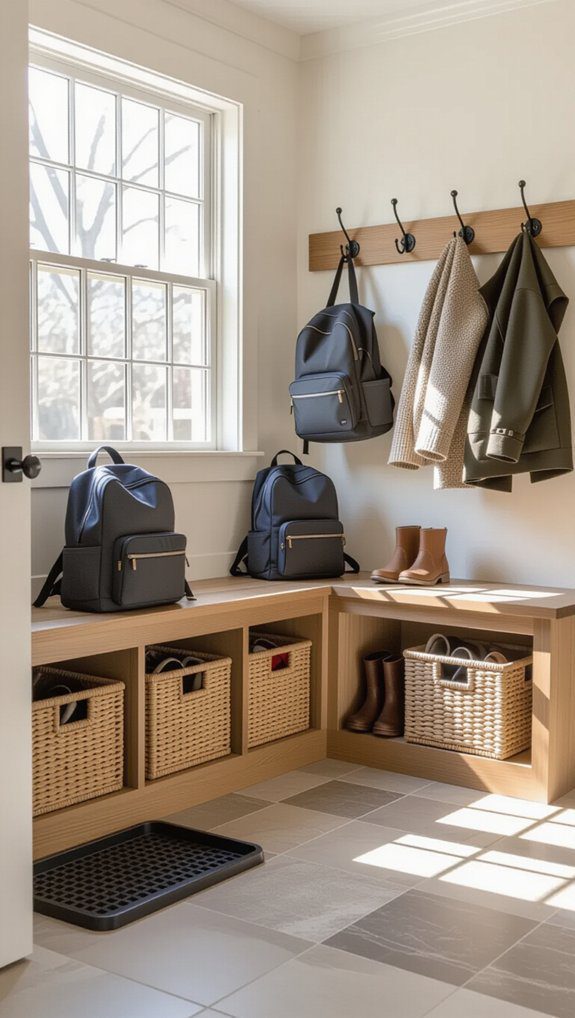 mudroom seating with storage