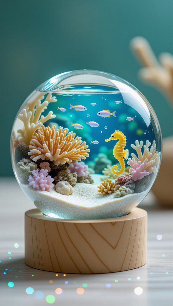 ocean themed snow globe creation