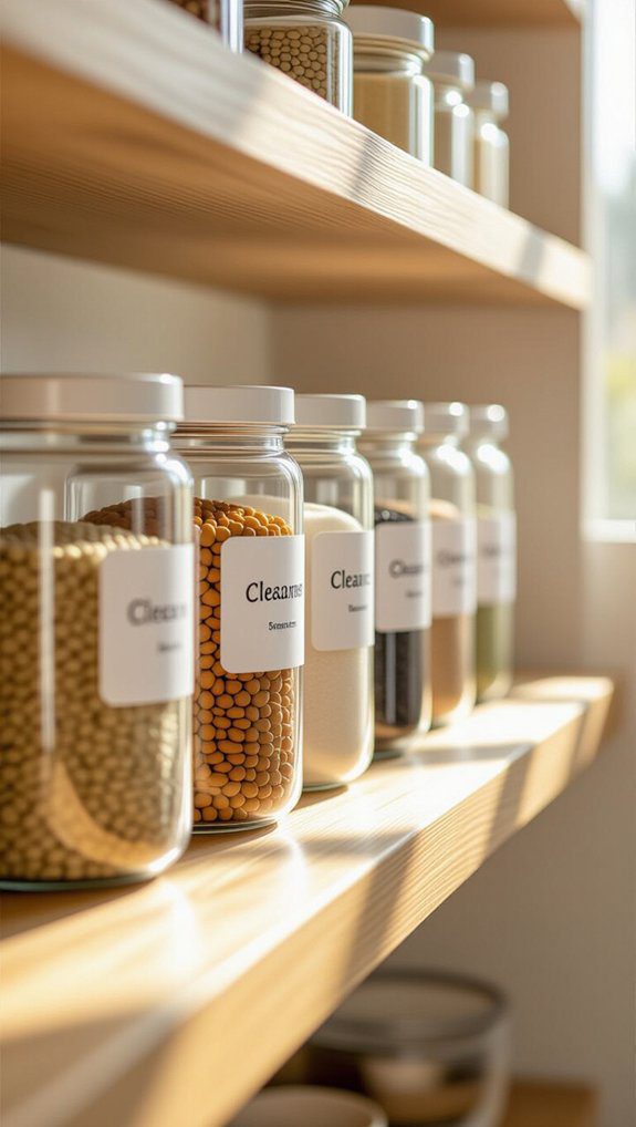 organized clear container labeling