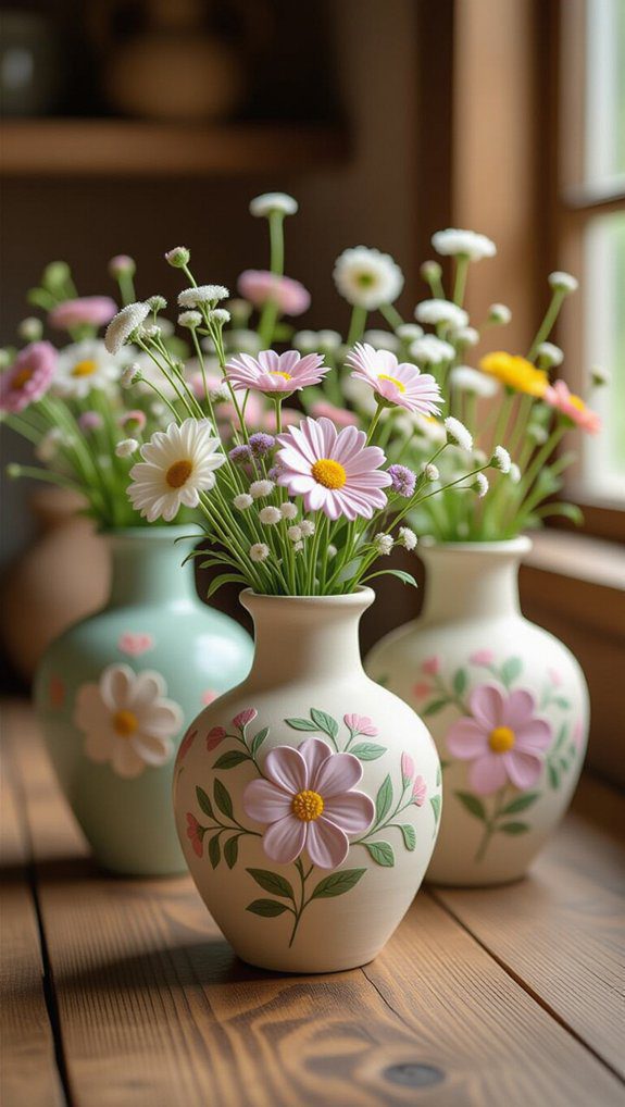 personalized painted clay vases