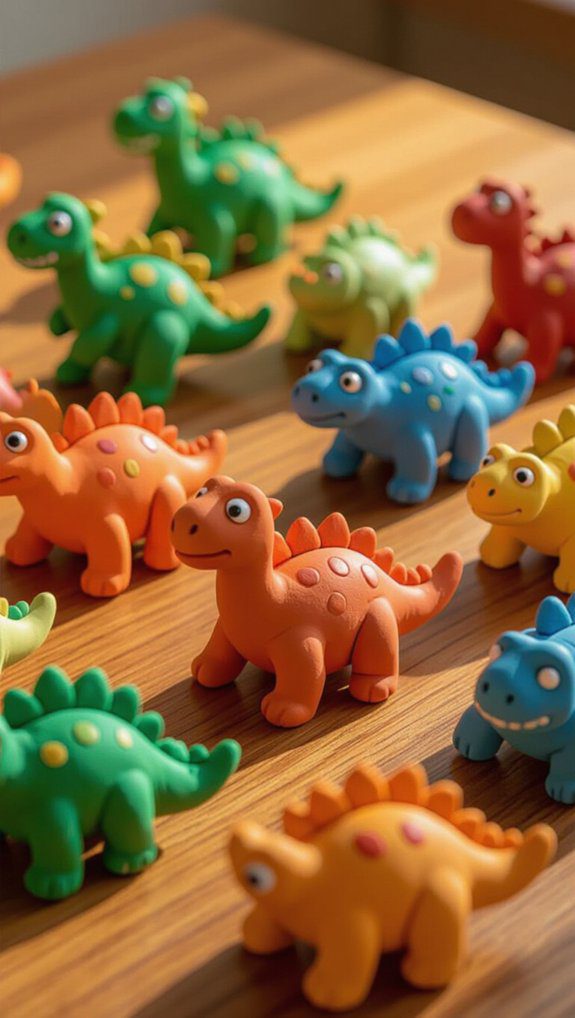 playful clay dinosaur crafting