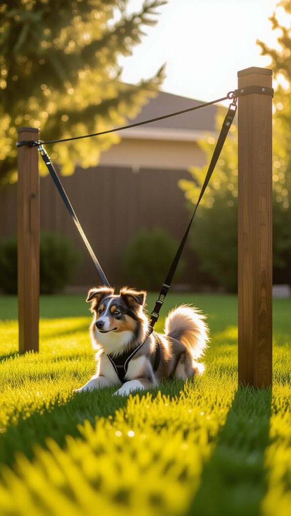 sliding aerial dog run