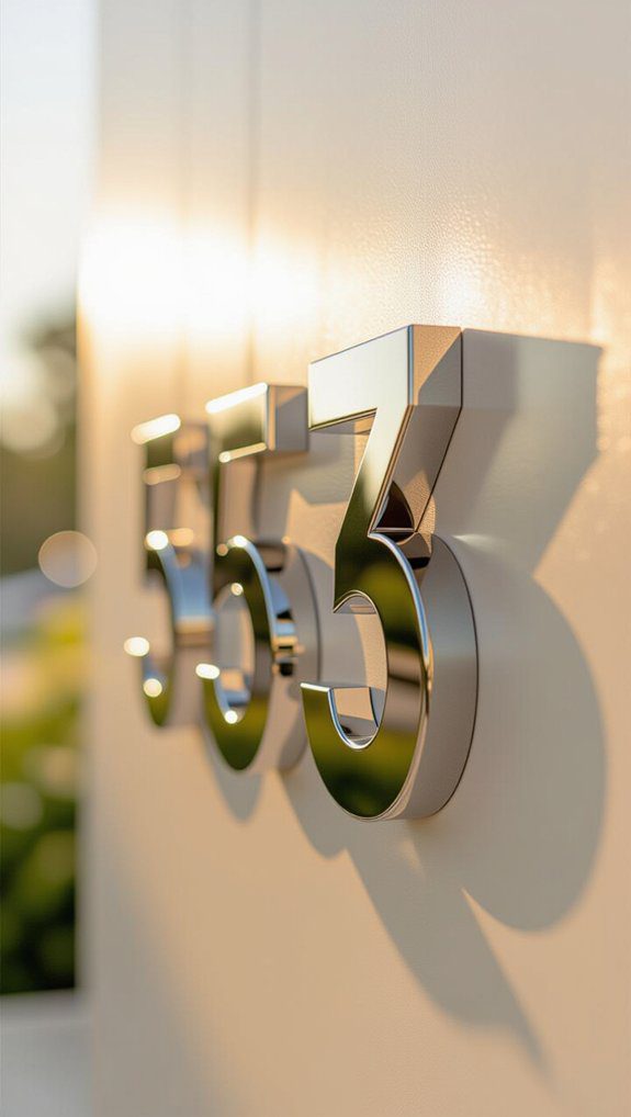 stylish floating metal numbers