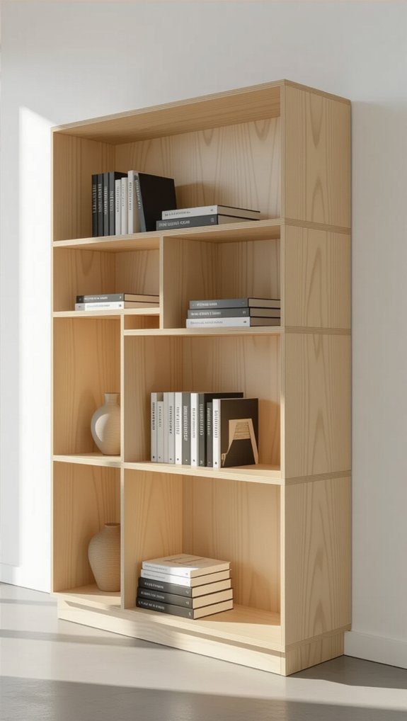 stylish minimalist plywood bookshelf