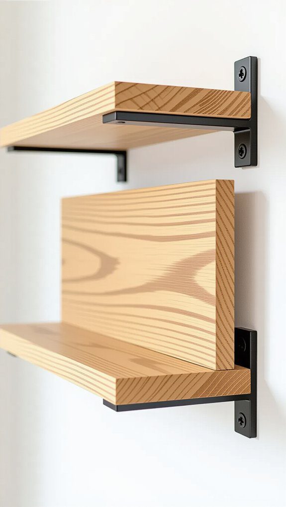 stylish minimalist wood shelf