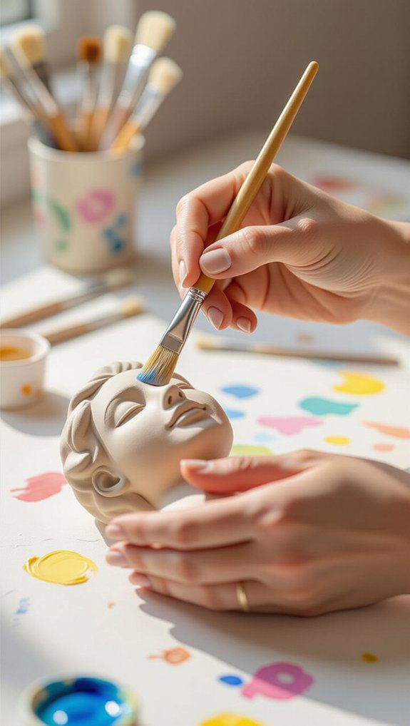 transformative painted clay sculptures