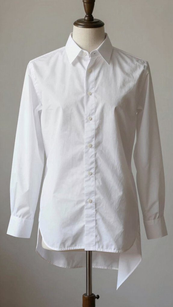 asymmetrical hem modernizes shirts