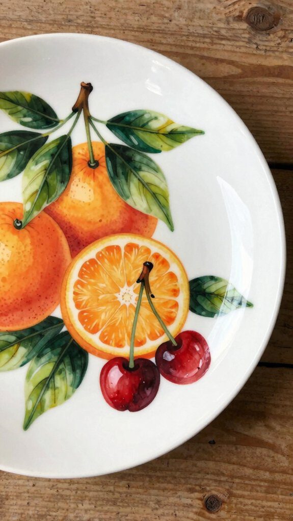 citrus themed ceramic plate design