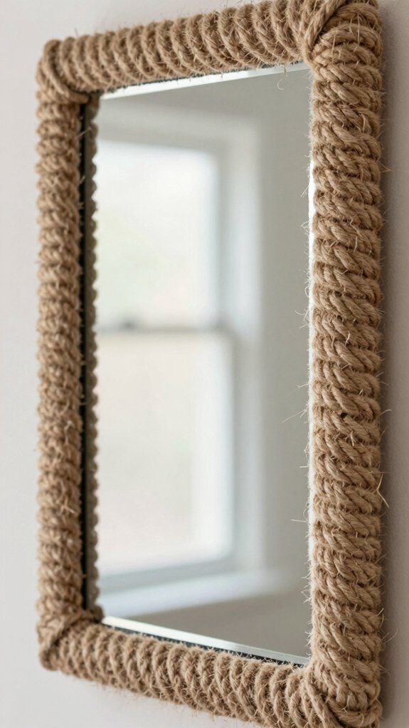coastal rope wrapped mirror frame