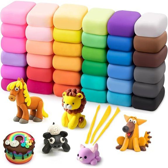 colorful air dry clay