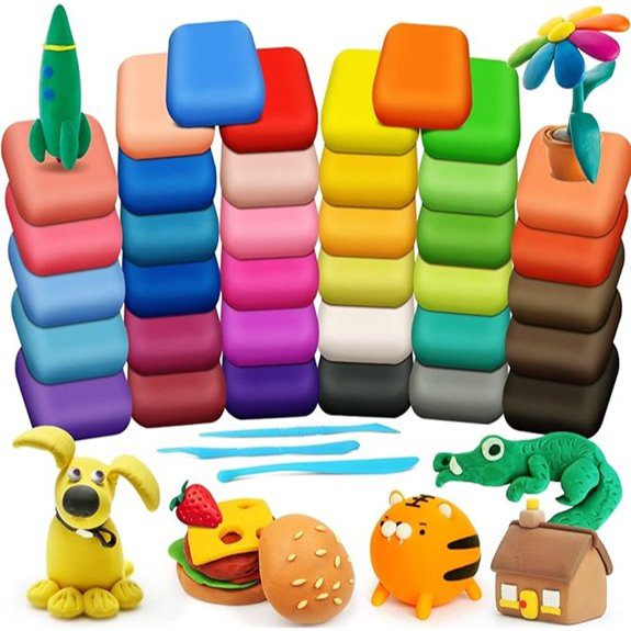 colorful air dry modeling clay