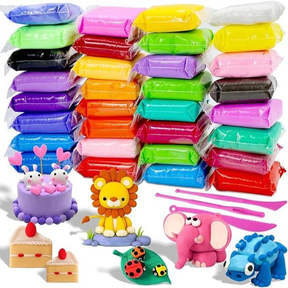 colorful modeling clay set
