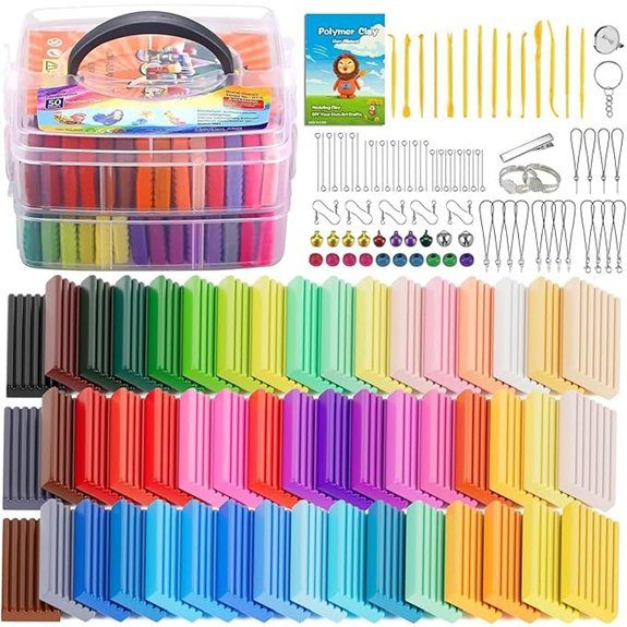colorful polymer clay kit