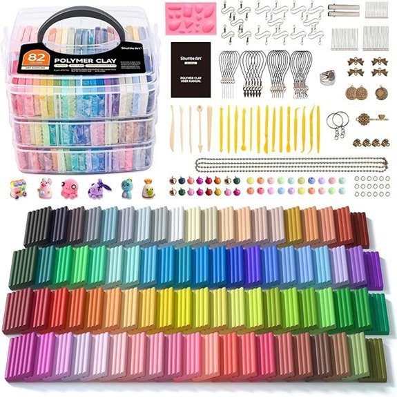 colorful polymer clay set
