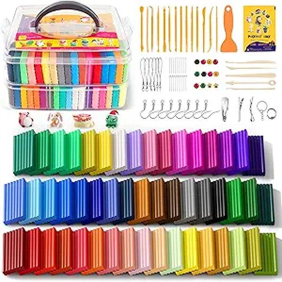 colorful polymer clay set