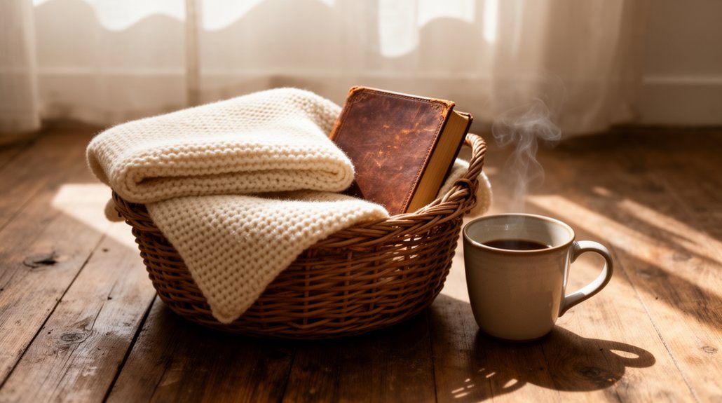 cozy reading gift basket
