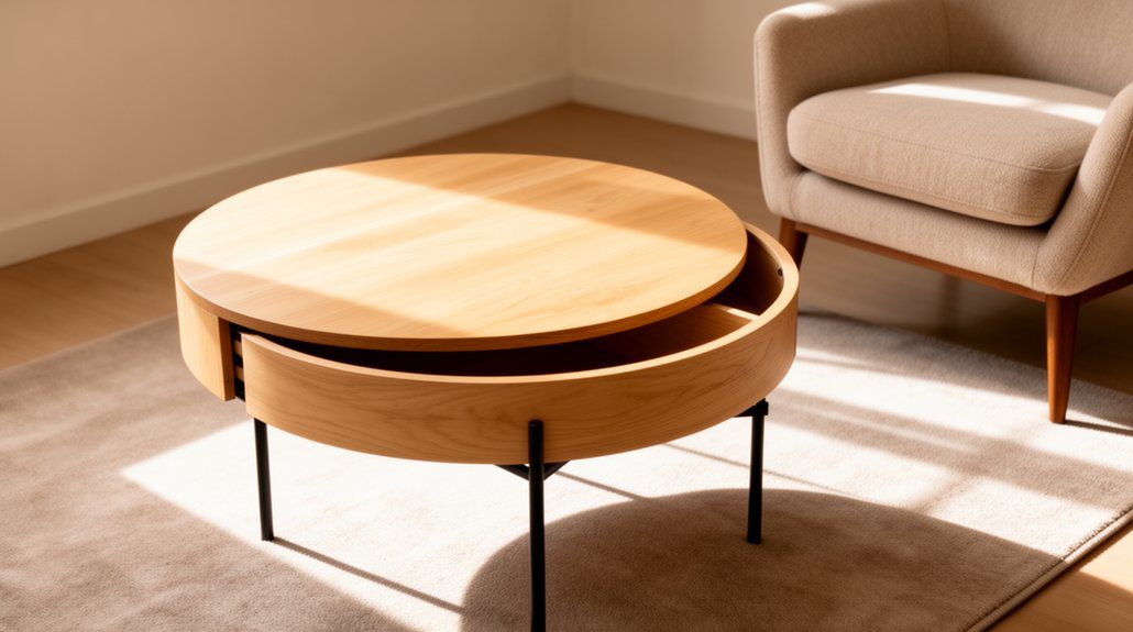 cozy round table storage