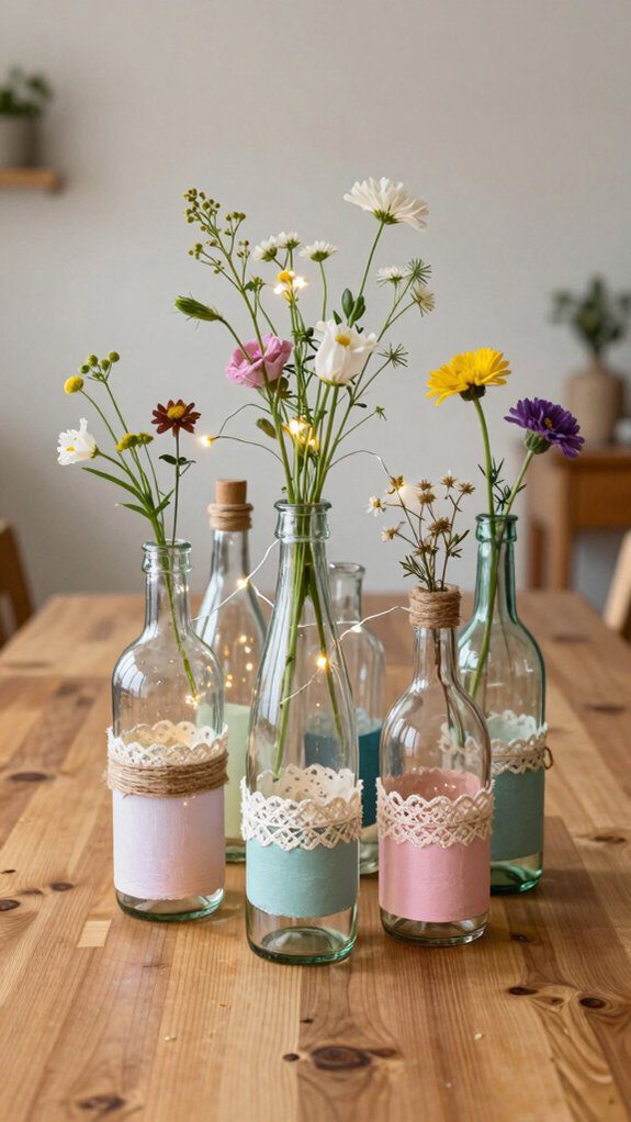 creative glass bottle centerpieces