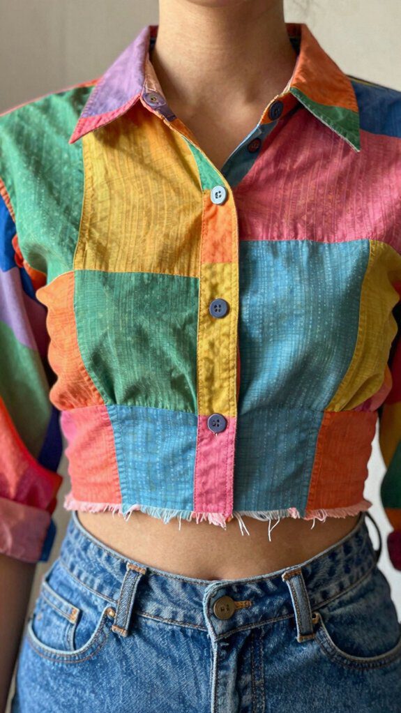 cropped shirt diy transformation