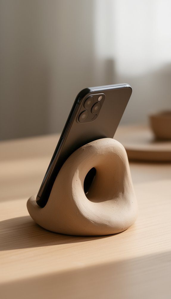 customizable clay phone stand