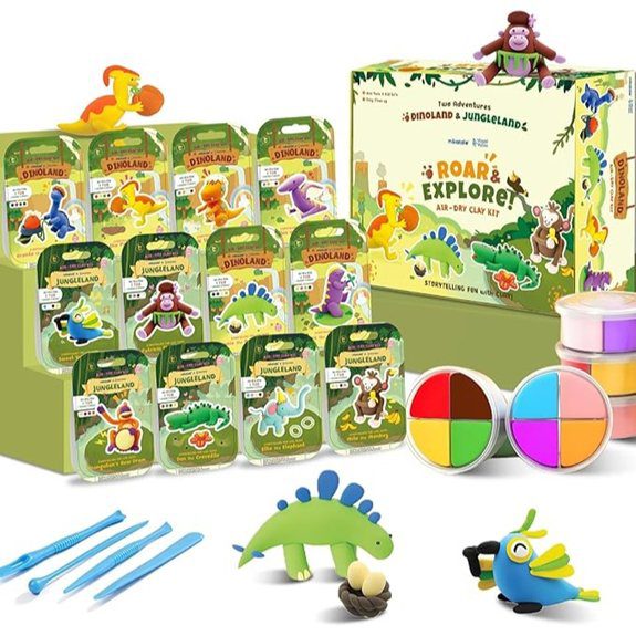 dinosaur themed clay crafting kit