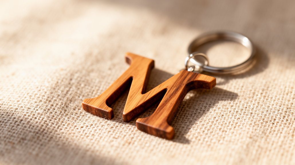 handmade initials keychain gift