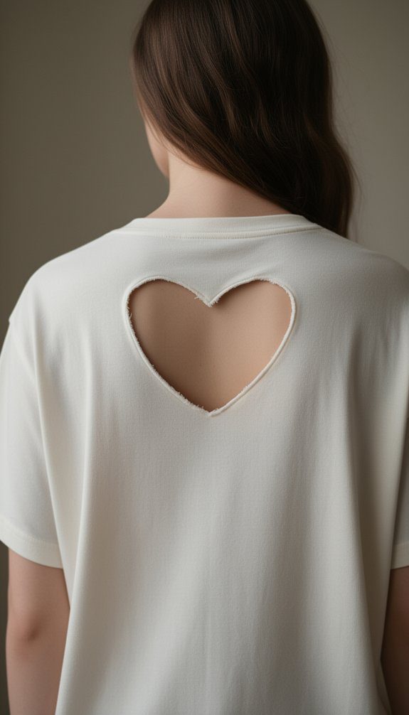 heart cutout tee makeover
