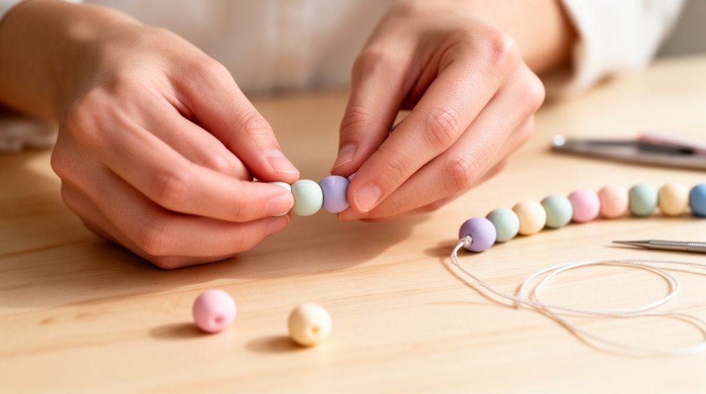 make colorful clay beads