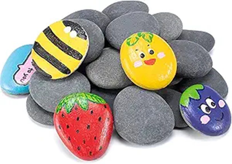natural flat painting rocks