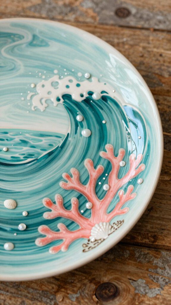 ocean themed ceramic plate design