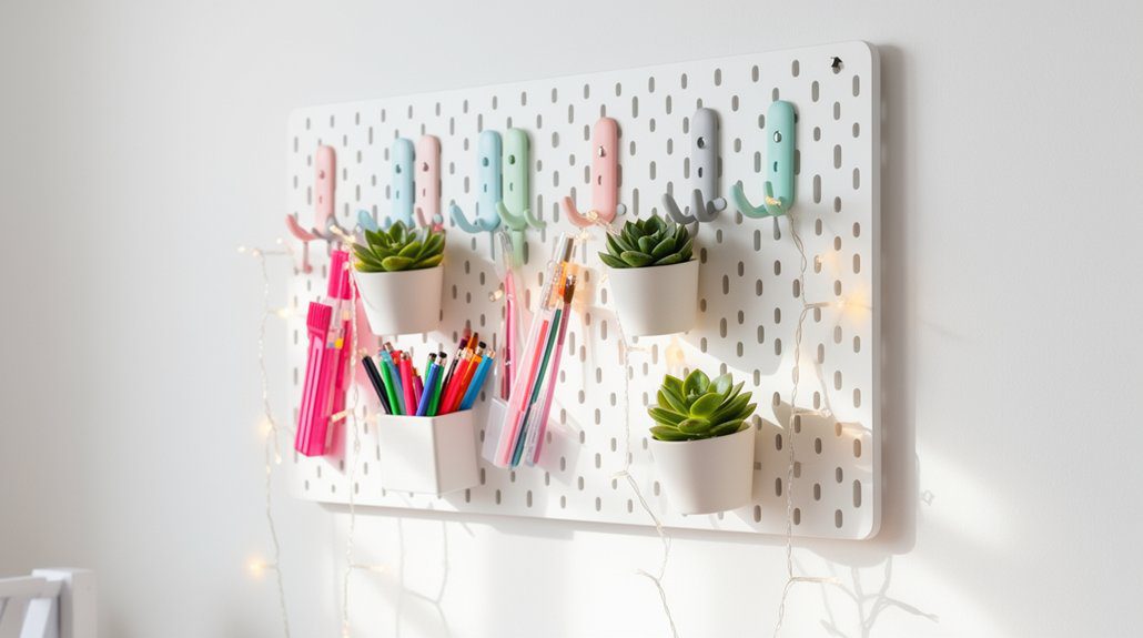 pegboard organization for teens