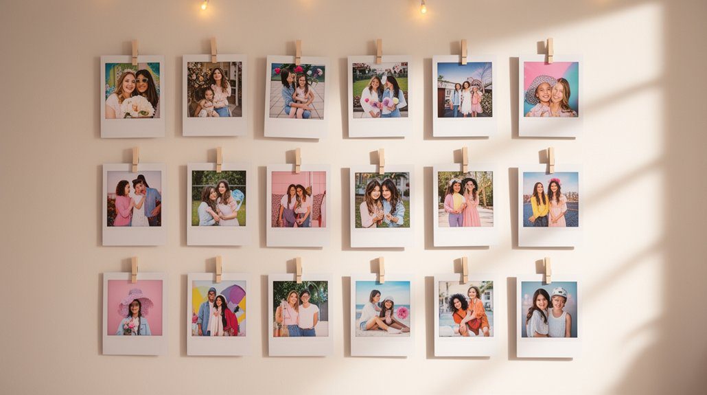 polaroid photo memory wall