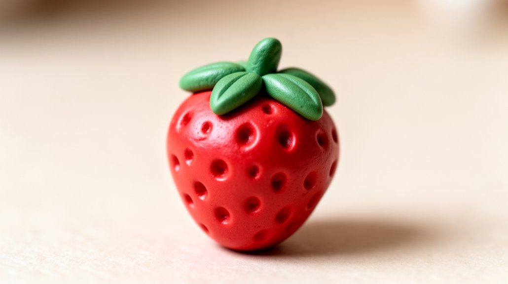 realistic strawberry charm creation
