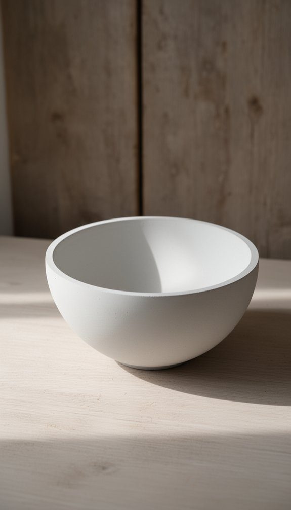 stylish white cement bowls
