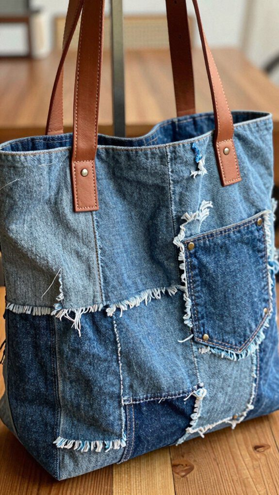 upcycled denim tote design