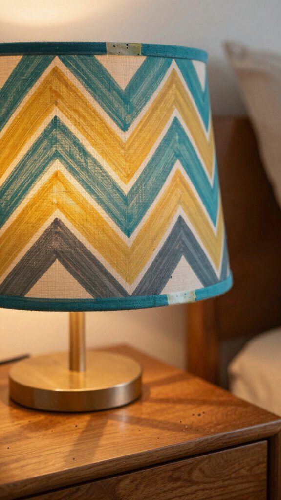 angle brushed painted geometric lampshade