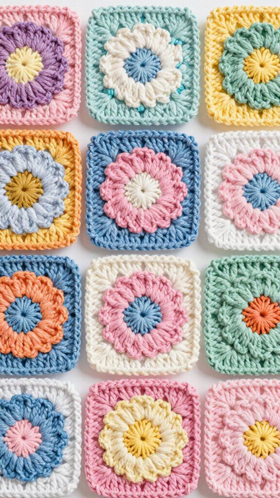 bold geometric flower patterns
