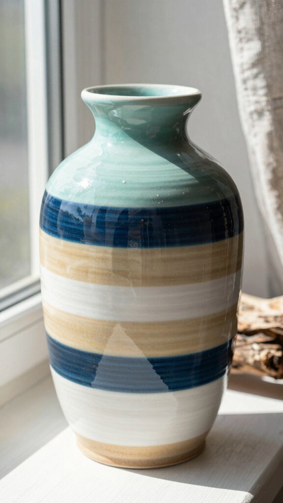 breezy nautical striped vase