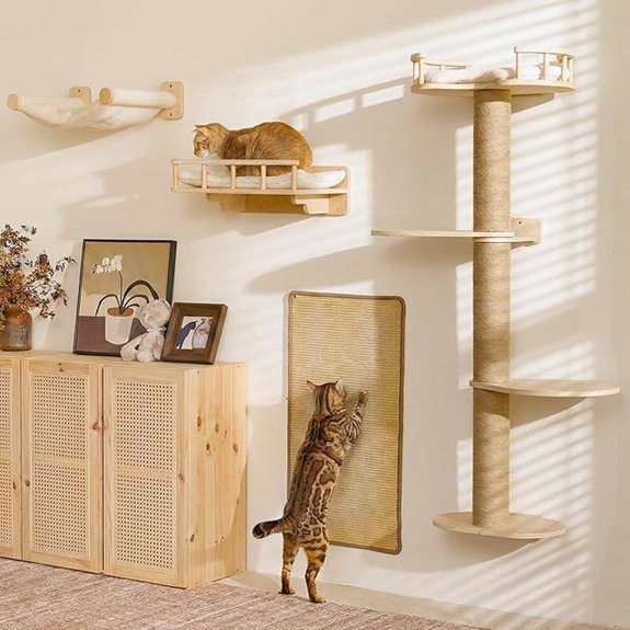 cat wall shelves set