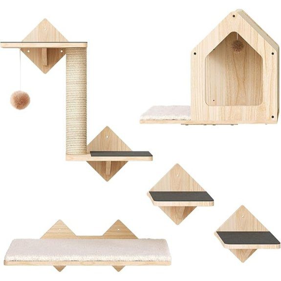 cat wall shelves set