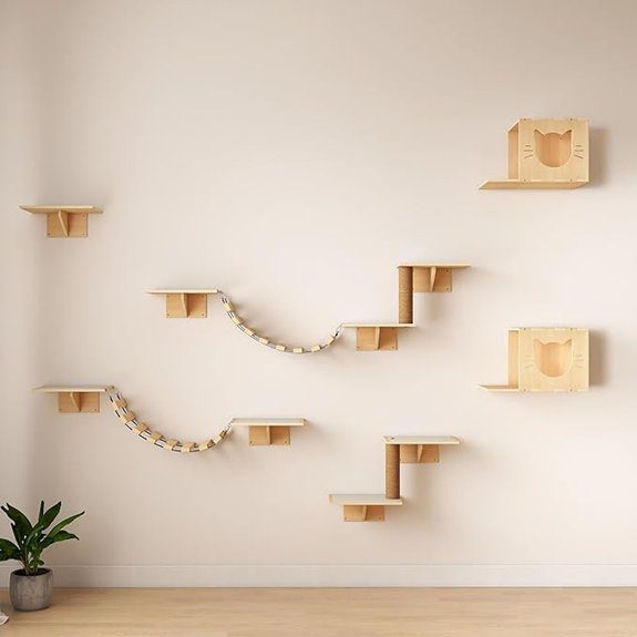 cat wall shelves set