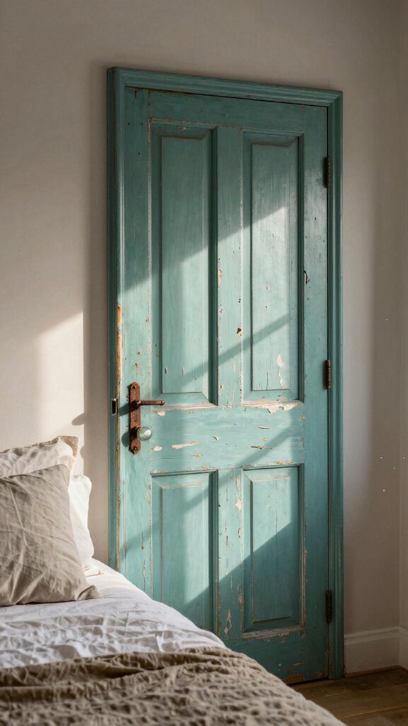 chippy salvaged door headboard